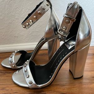 Silver studded dolce vita block heels
